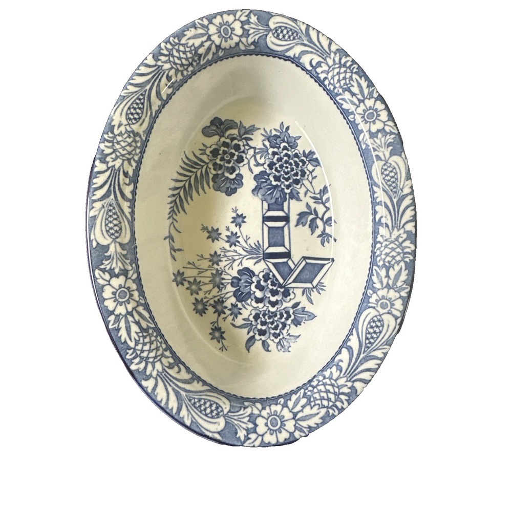 Vintage Wood & Sons Woods Ware Wincanton Blue Serving Dish Made in England